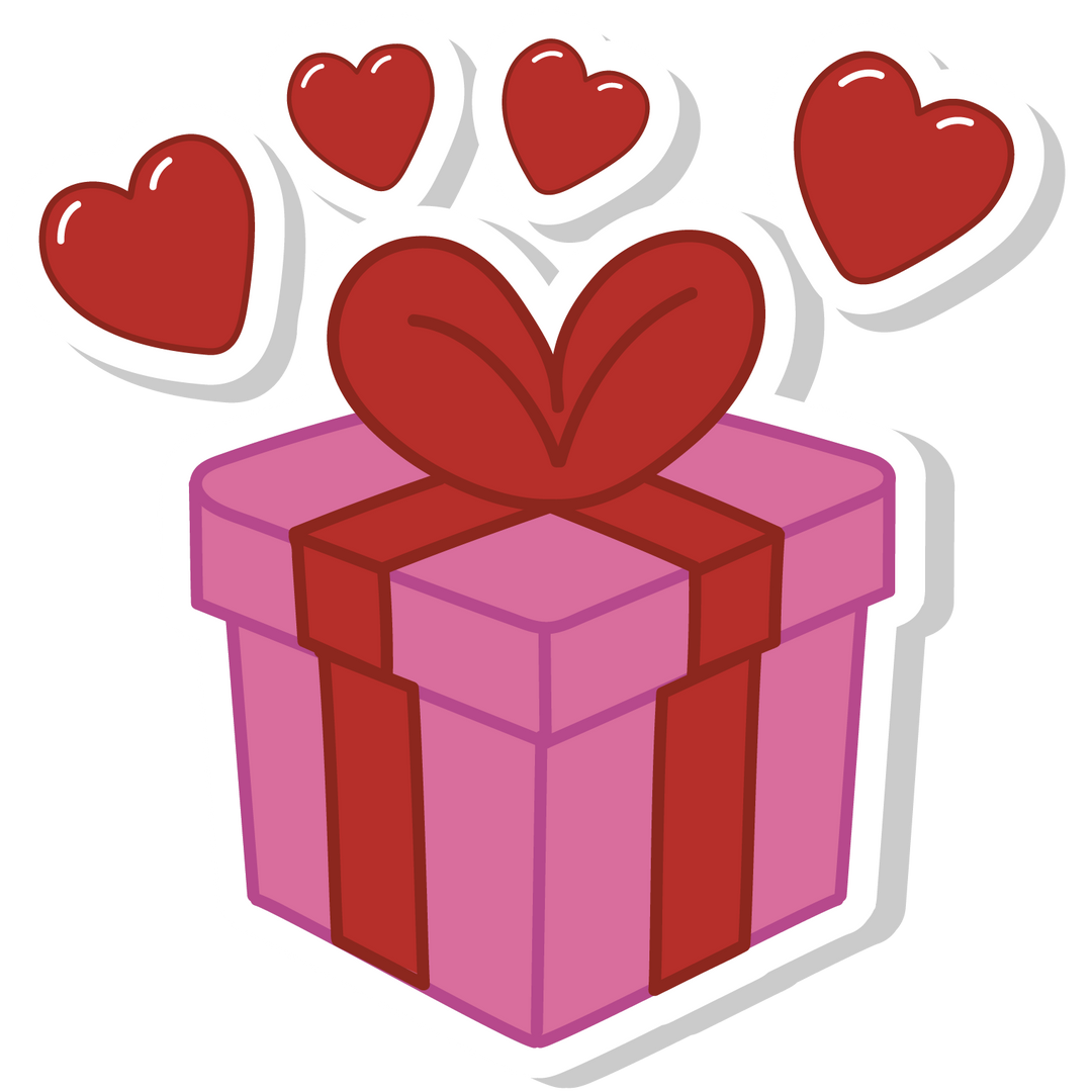 regalo con cuori
