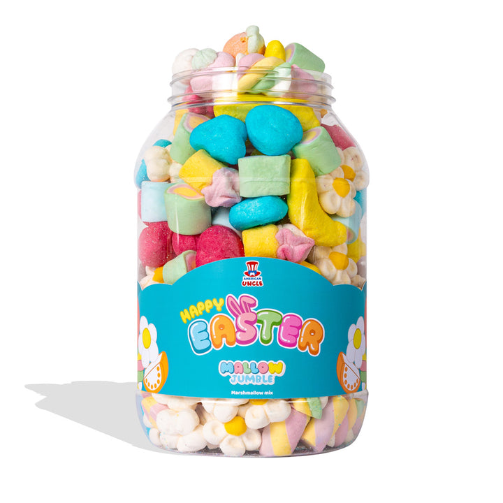 Mallow Jumble "Feliz Pascua", frasco de marshmallow para componer con tus sabores favoritos