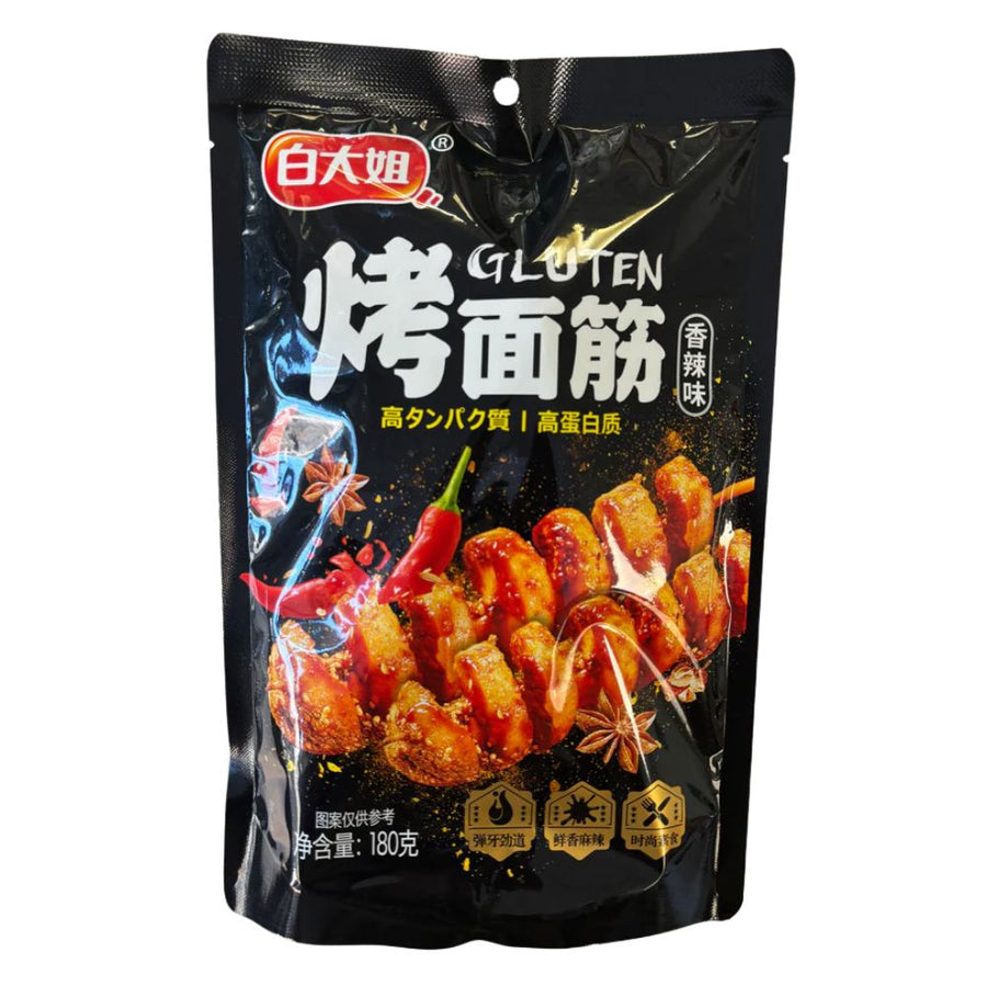 Bai Dajie Gluten Spicy, Snack aromatizzato a base di frumento piccante da 180g