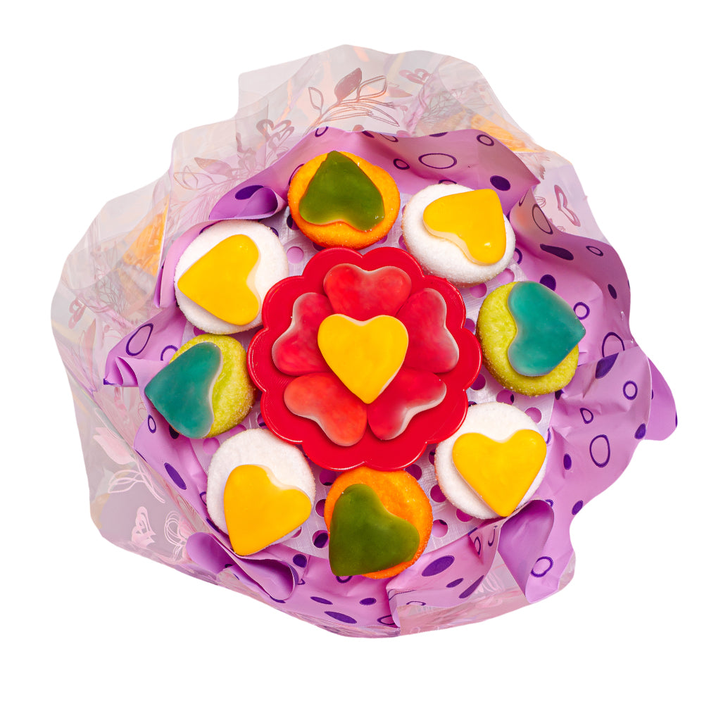 Wunnie Gummy Bouquet, ramo de caramelos gomosos y marshmallow mixtos 162g