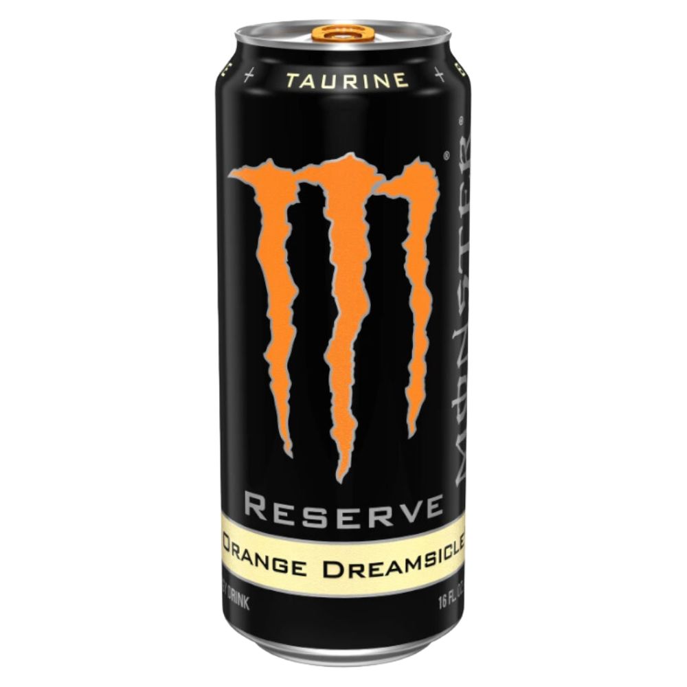 Confezione da 473ml , bevanda energetica al gusto di arancia Monster.