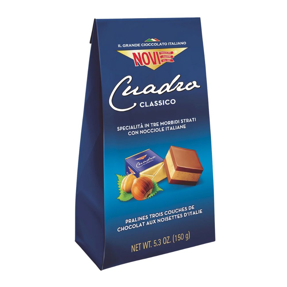 Confezione da 150g, praline di cioccolato alle nocciole Novi.