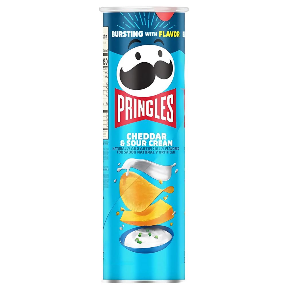 Pringles Cheddar & Sour Cream, papas fritas con sabor a cheddar y crema agria de 158g