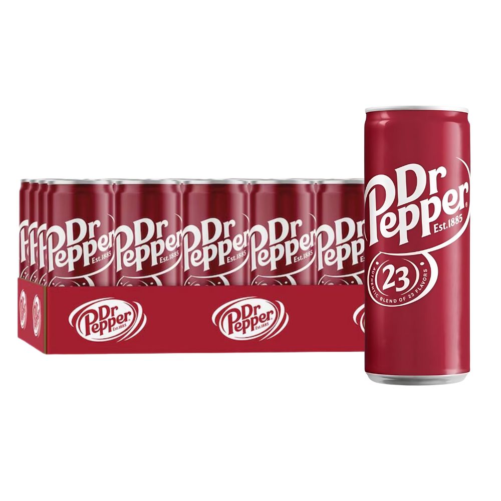 Dr Pepper, bebida afrutada de 330ml (paquete de 24)