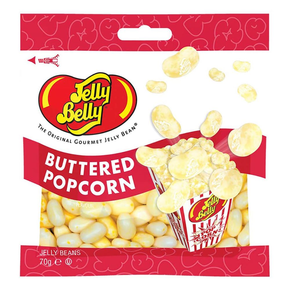 Confezione da 70g di caramelle al gusto di popcor Jelly Belly Buttered Popcorn