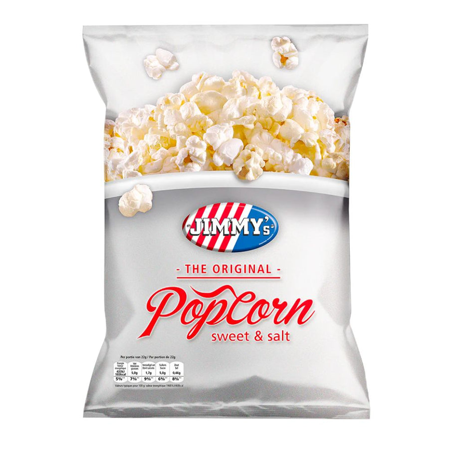 Confezione da 100g di popcorn dolci e salati Jimmy's popcorn sweet salt