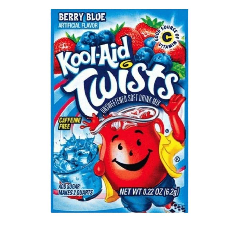 Confezione da 6g di preparato per bevande al mirtillo Kool Aid Twists Berry Blue