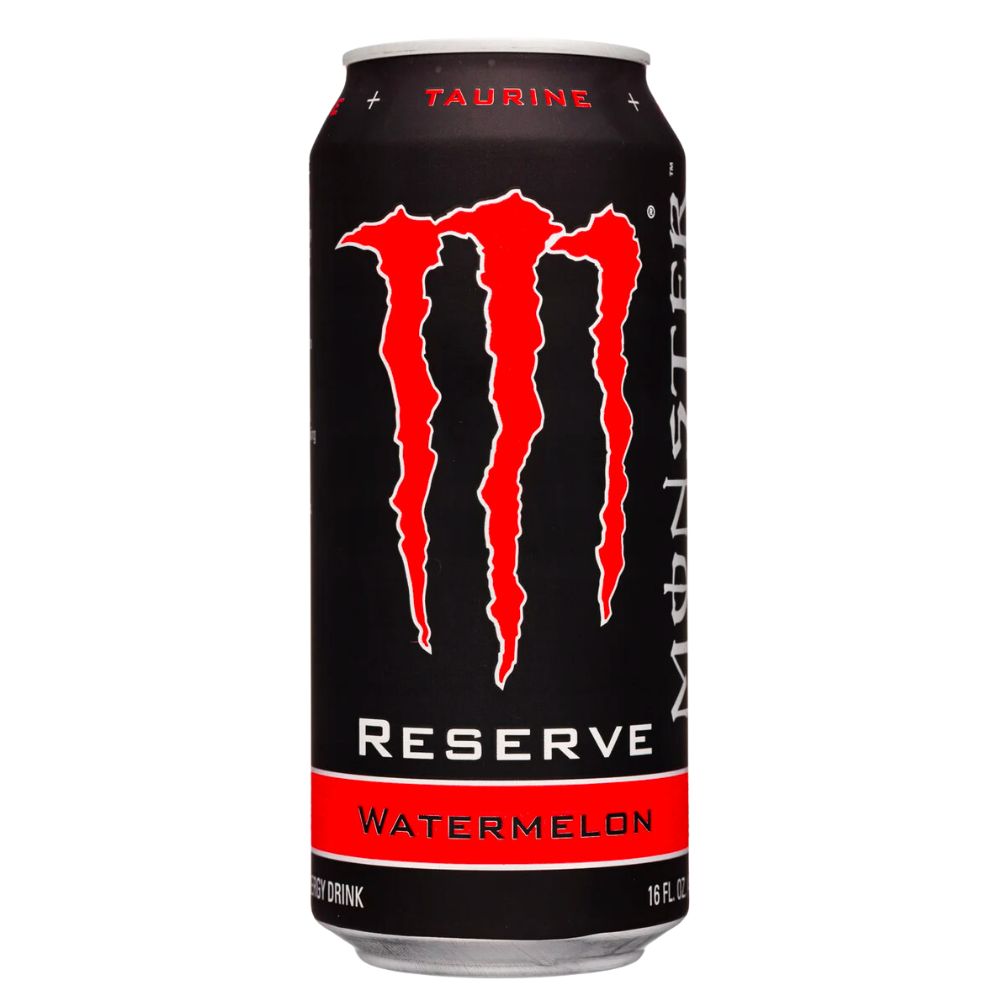 Confezione da 473ml di energy drink all'anguria Monster Reserve Watermelon