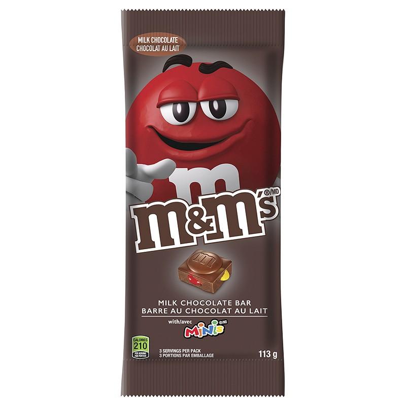 M&M's Milk Chocolate Bar with Minis, barretta al cioccolato al latte con m&m's da 113.4g (2029340885089)
