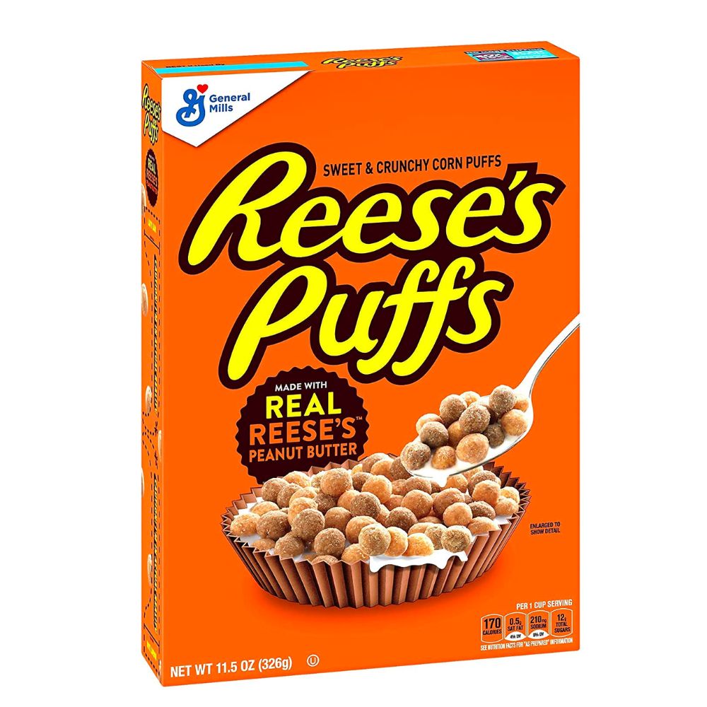 Cereales Reese's Peanut Butter Puffs de cacao y mantequilla de maní de 326g