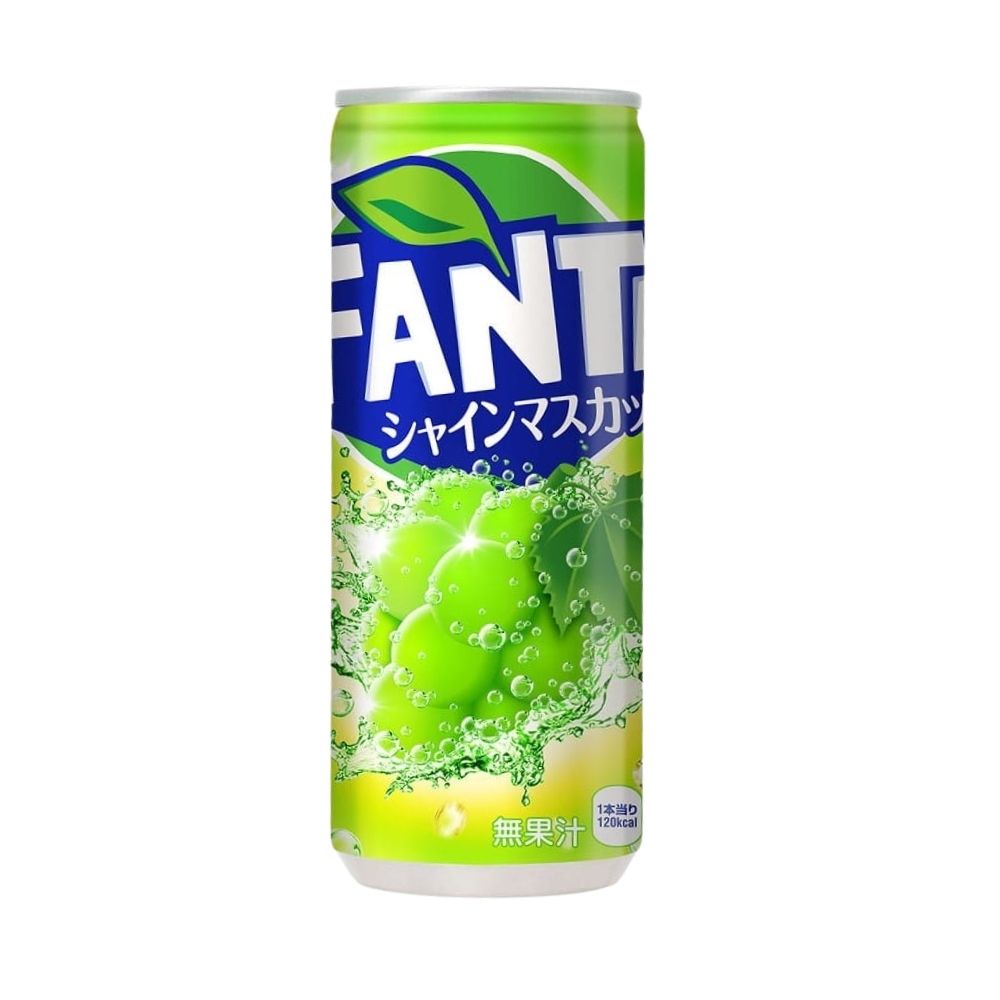 Fanta Shine Muscat Can Japan, bebida gaseosa con sabor a uva de 250ml 
