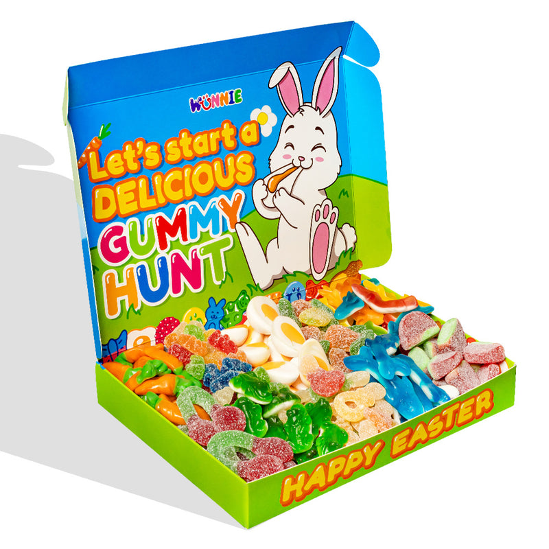 Wunnie box “Feliz Pascua”, la Candy box para componer con tus gomitas favoritas - 1 kg 