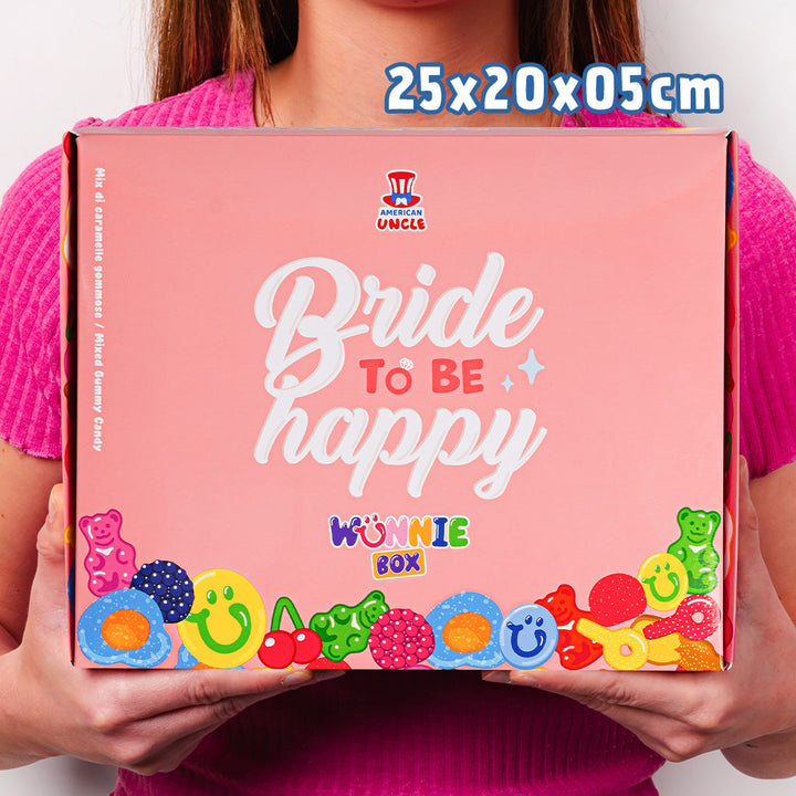 Wunnie box "Bride to be Happy", la Candy box para componer con las gominolas de la novia - 1 kg 