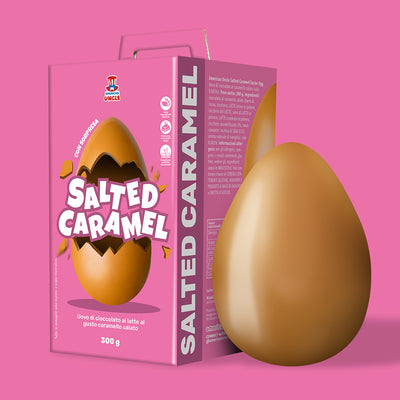 American Uncle Salted Caramel Easter Egg, huevo de Pascua de chocolate con leche sabor caramelo salado de 300 g 