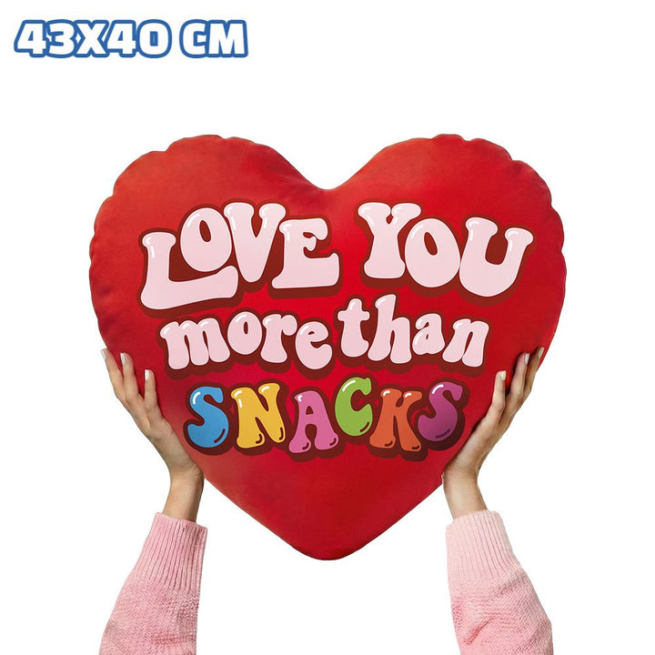 Valentine’s Heart XL, cojín en forma de corazón con 30 snack dulces y salados sorpresa 
