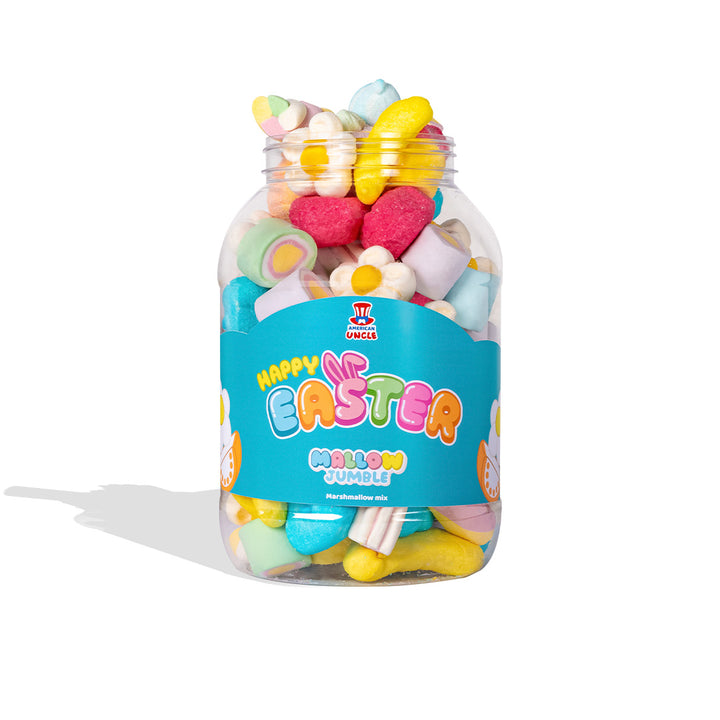 Mallow Jumble "Feliz Pascua", frasco de marshmallow para componer con tus sabores favoritos 