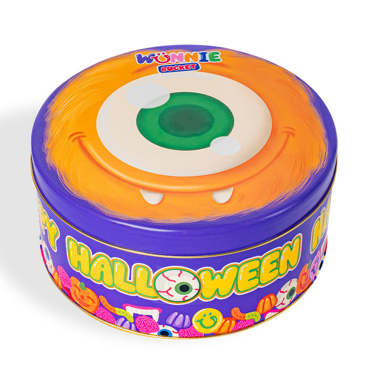 Wunnie Bucket "Feliz Halloween", lata de caramelos de goma de 3kg para componer con tus sabores favoritos 