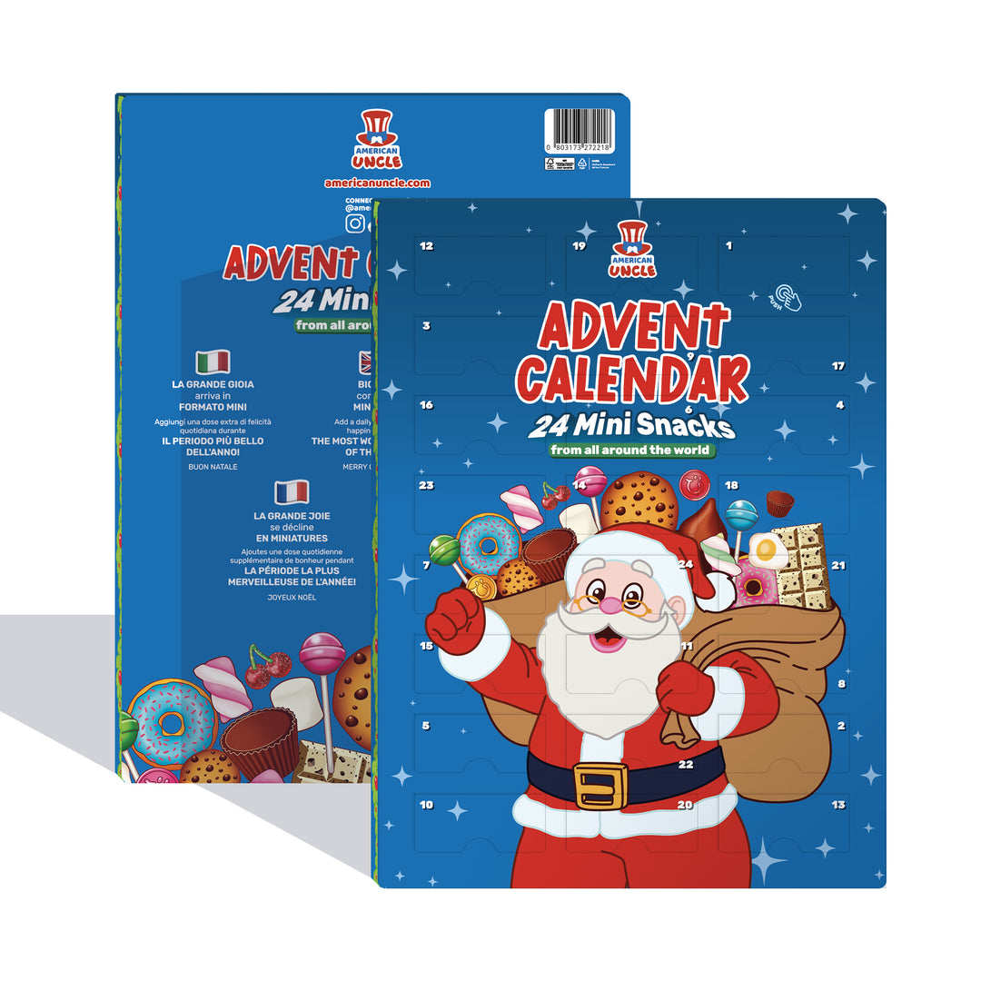 Calendario de Adviento Miniaturas, caja de 24 snack dulces sorpresa en formato mini 