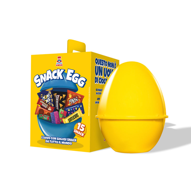 American Uncle Snack Egg M, huevo de 15 snack dulces y salados de sorpresa 