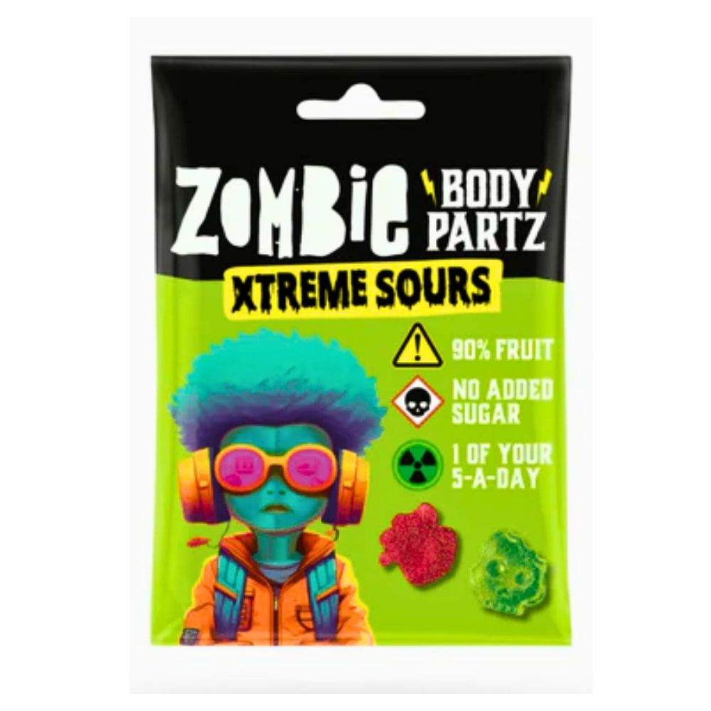 Zombie Body Partz Xtreme Sours, caramelle gommose aspre da 35g