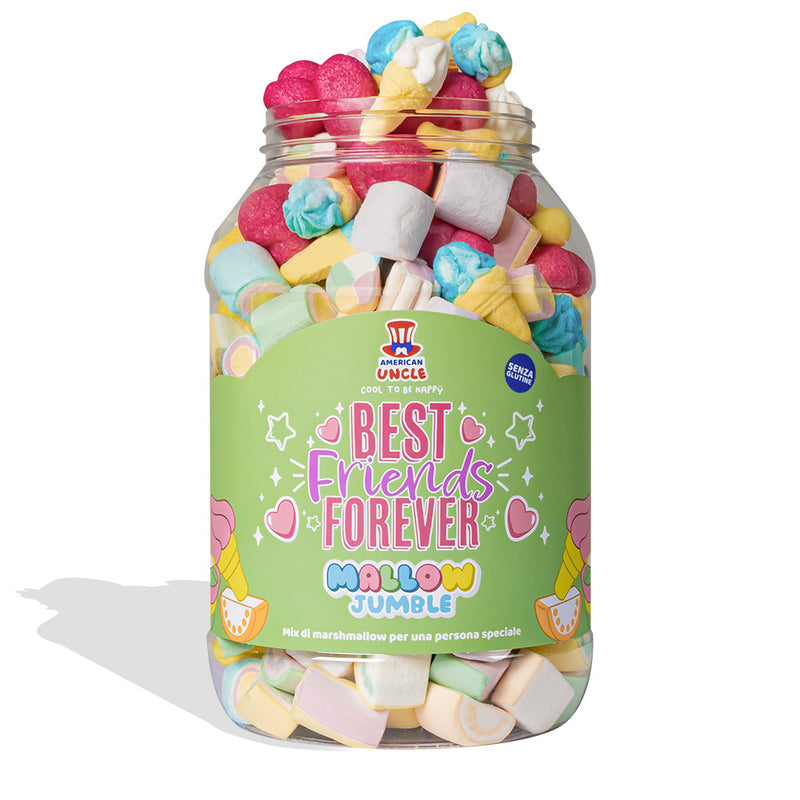 Mallow Jumble "Best Friends Forever", frasco de marshmallows para componer con tus sabores favoritos.