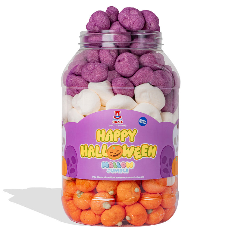 Mallow Jumble "Happy Halloween", frasco de malvaviscos para componer con tus sabores favoritos