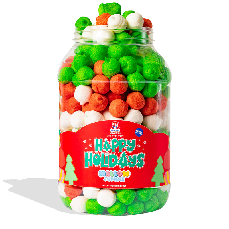 Mallow Jumble "Happy Holidays", tarro de malvaviscos para crear con tus sabores favoritos