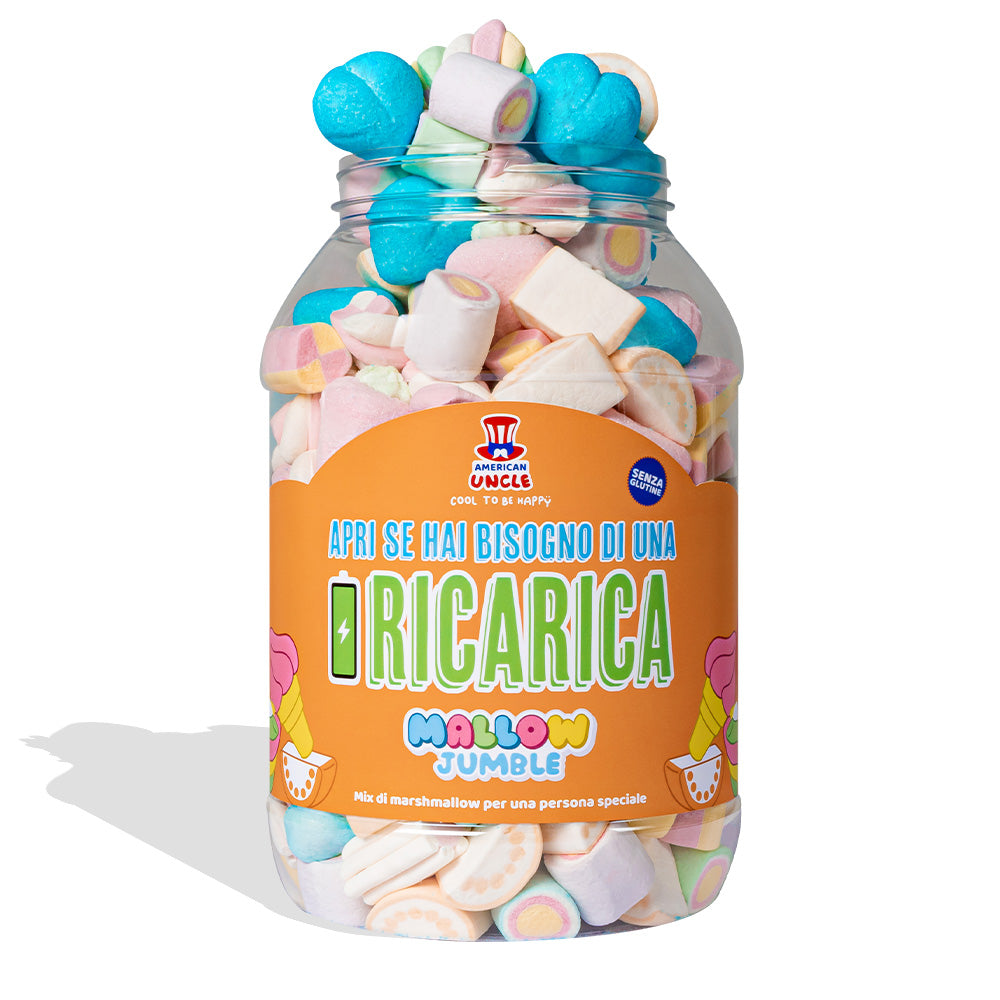 Mallow Jumble "Abre si necesitas una recarga", frasco de marshmallow para componer con tus sabores favoritos 