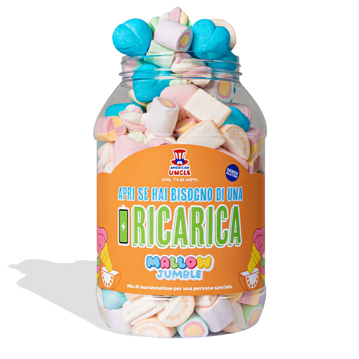 Mallow Jumble "Abre si necesitas una recarga", frasco de marshmallow para componer con tus sabores favoritos 