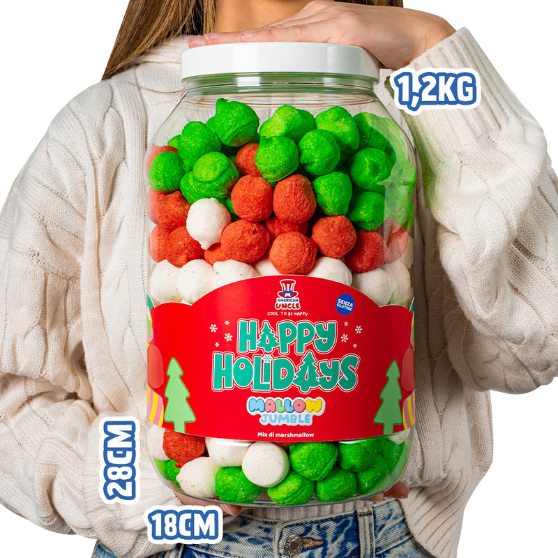 Mallow Jumble "Happy Holidays", tarro de malvaviscos para crear con tus sabores favoritos