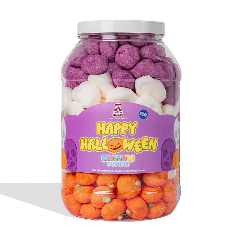 Mallow Jumble "Happy Halloween", frasco de malvaviscos para componer con tus sabores favoritos