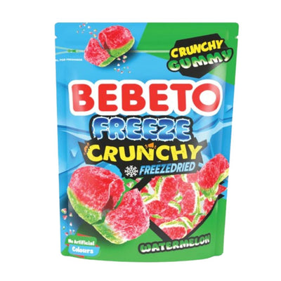 Confezione da 35g, caramelle gommose al gusto anguria liofilizzate Bebeto.