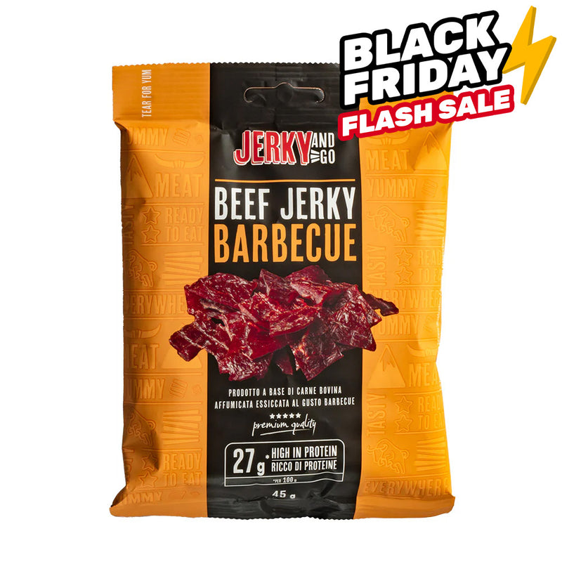 Jerky and Go Beef Jerky Barbecue, carne seca de res con sabor a barbacoa de 45g