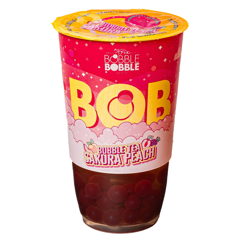Bob Bubble Tea Sakura Peach, té de burbujas con sabor a durazno y lichi de 360ml 