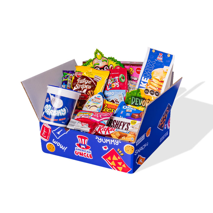 Snack box dulce de al menos 20 productos internacionales 