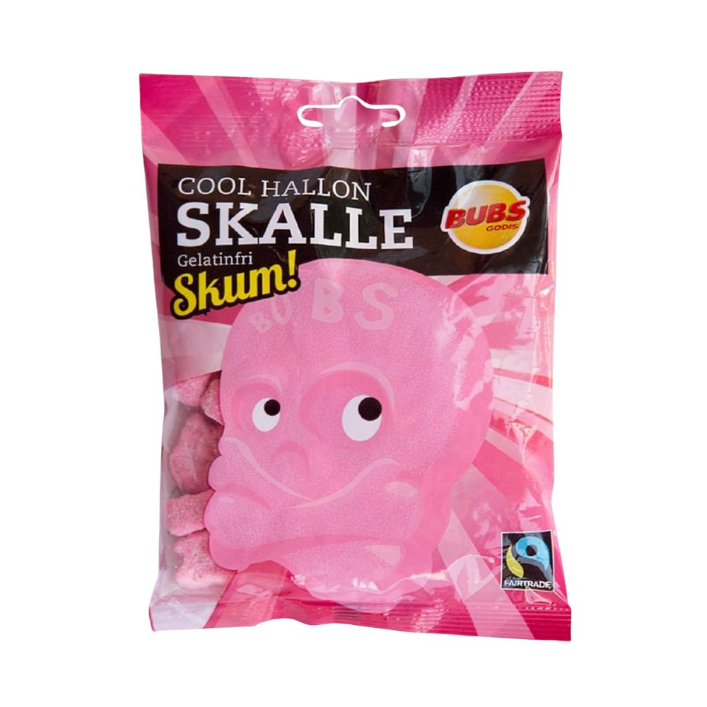 Bubs Skalle Cool Raspberry, caramelos gomosos con sabor a frambuesa de 90g 