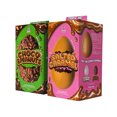 American Uncle Huevo Choco & Cacahuetes + Caramelo Salado, dos huevos de Pascua de sabores diferentes