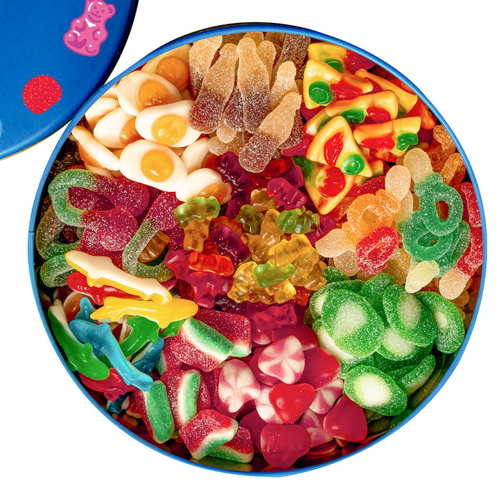 Wunnie Bucket "Abre si necesitas una recarga", lata de caramelos gomosos para llenar con tus sabores preferidos - 3 kg 
