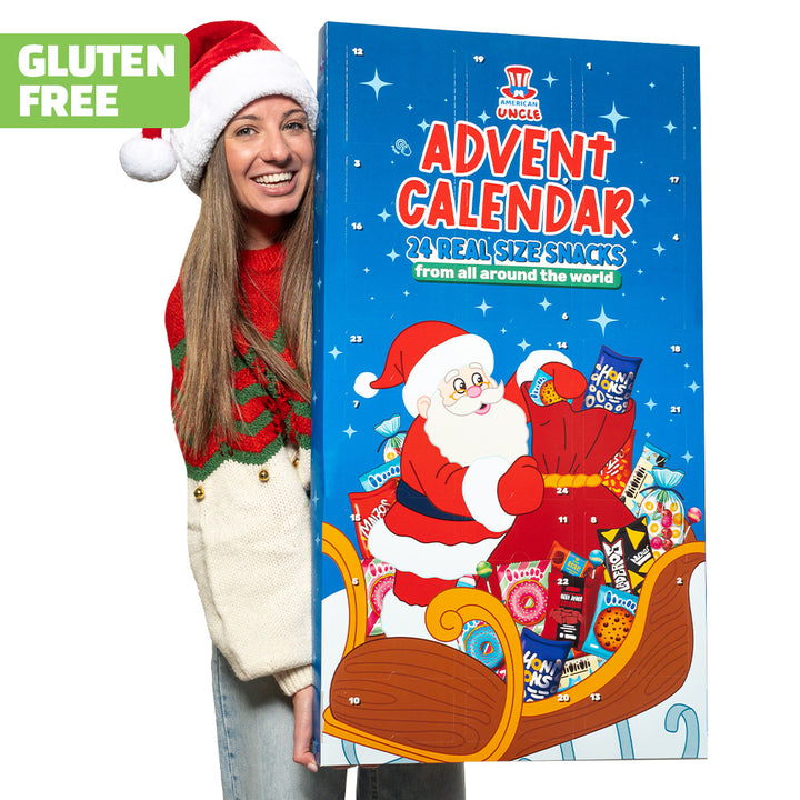 [GLUTEN FREE] Calendario de Adviento XXL, caja de 24 snack SIN GLUTENdulces y salados sorpresa a tamaño real 
