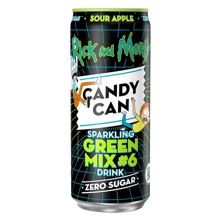Candy Can Green Mix Rick and Morty, bevanda frizzante al gusto di mela aspra da 330ml