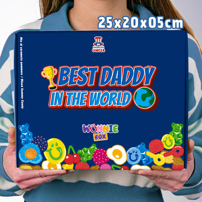 Candy Box 'Mejor Papá del Mundo', caja de caramelos gomosos para llenar con los favoritos del papá.