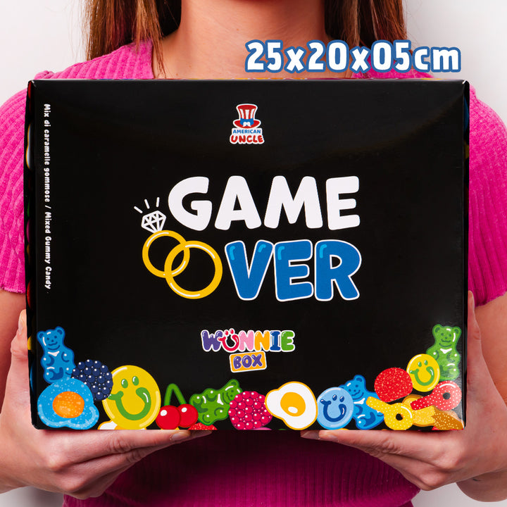 Wunnie box "Game over", la Candy box para componer con las gomitas preferidas del novio - 1 kg 