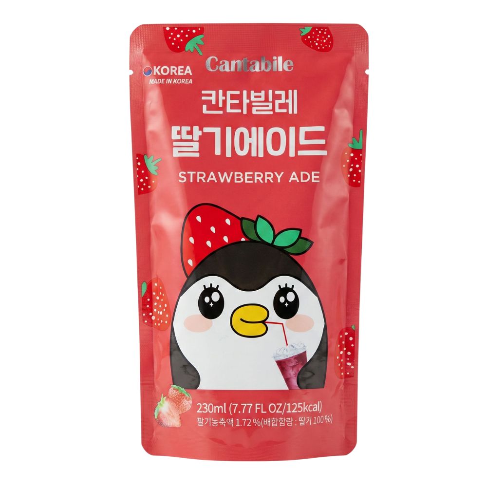 Cantabile Strawberry Ade, bebida con sabor a fresa de 230 ml 
