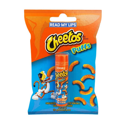 Confezione da 4g di burrocacao al gusto di Cheetos.