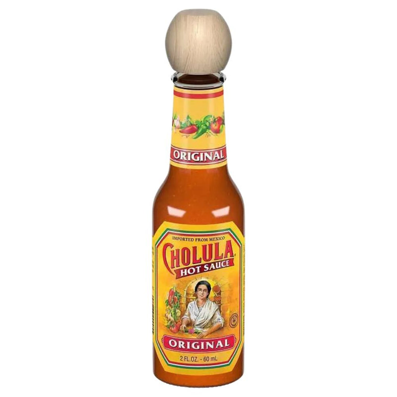 Confezione da 60ml salsa piccante Cholula.