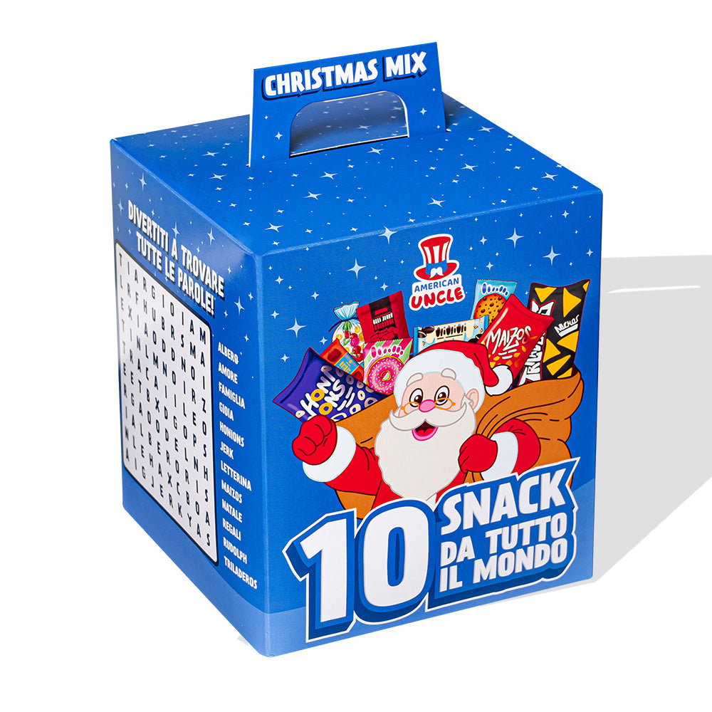 6x Christmas Mix, paquete de 10 snack internacionales dulces y salados sorpresa 