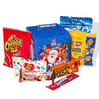 6x Christmas Mix, surtido de 10 snack internacionales dulces y salados 