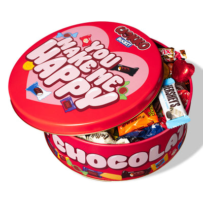 Ciokko Bucket “You make me happy”, lata de chocolates de 1 kg para componer con los sabores preferidos de tu mitad 