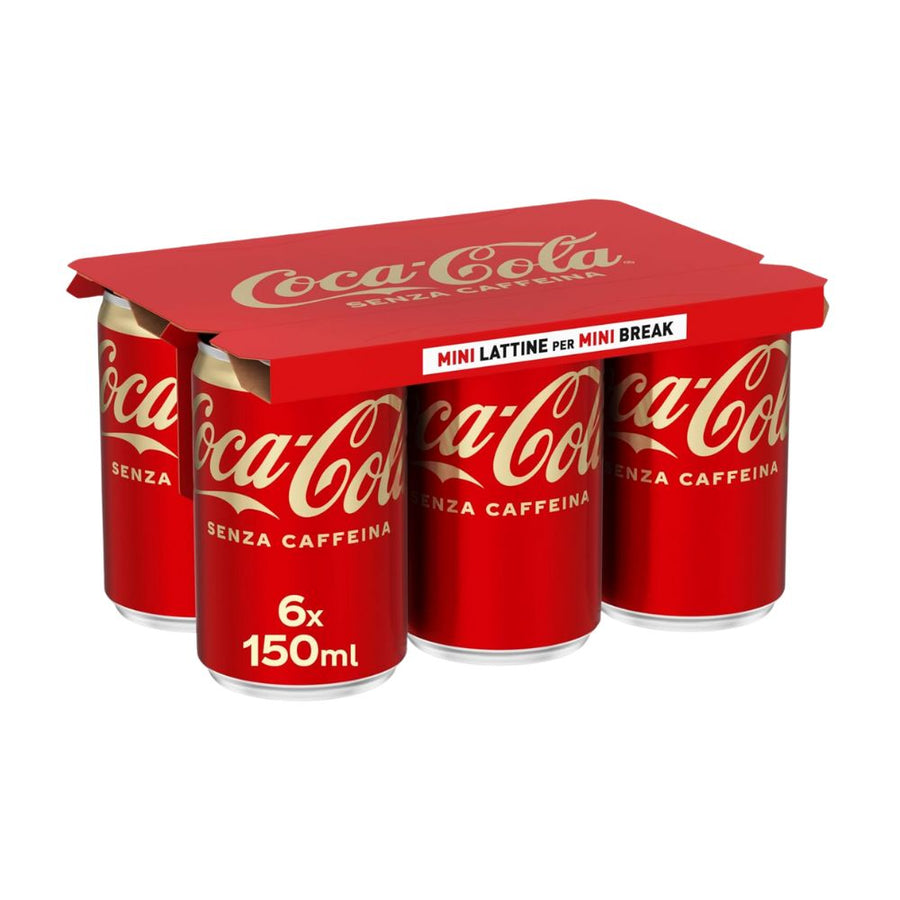 Confezione da 6, bevanda analcolica senza caffeina da 150ml Coca Cola. 