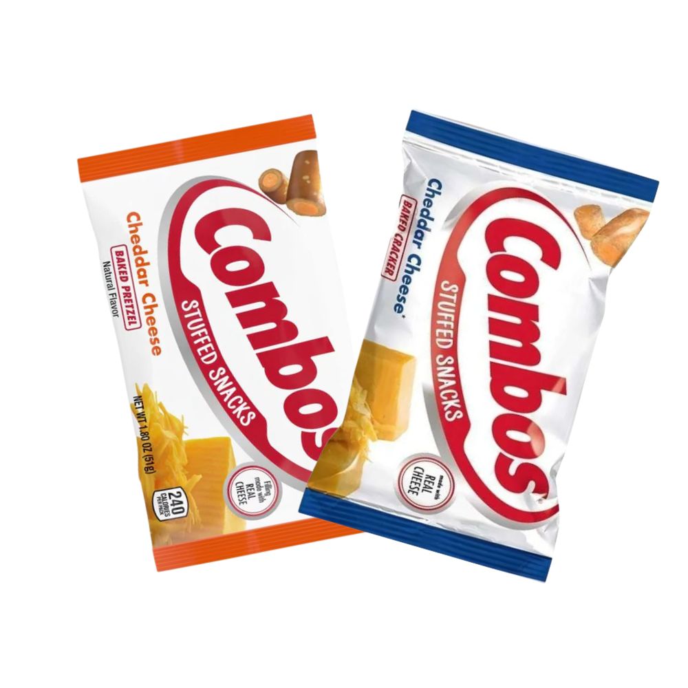 Combos Pretzel con queso cheddar + Combos cracker con queso cheddar 